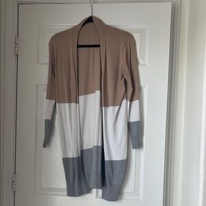 Color Block Open Front Cardigan